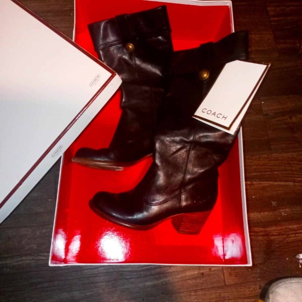 Women's Coach calf boots size 5